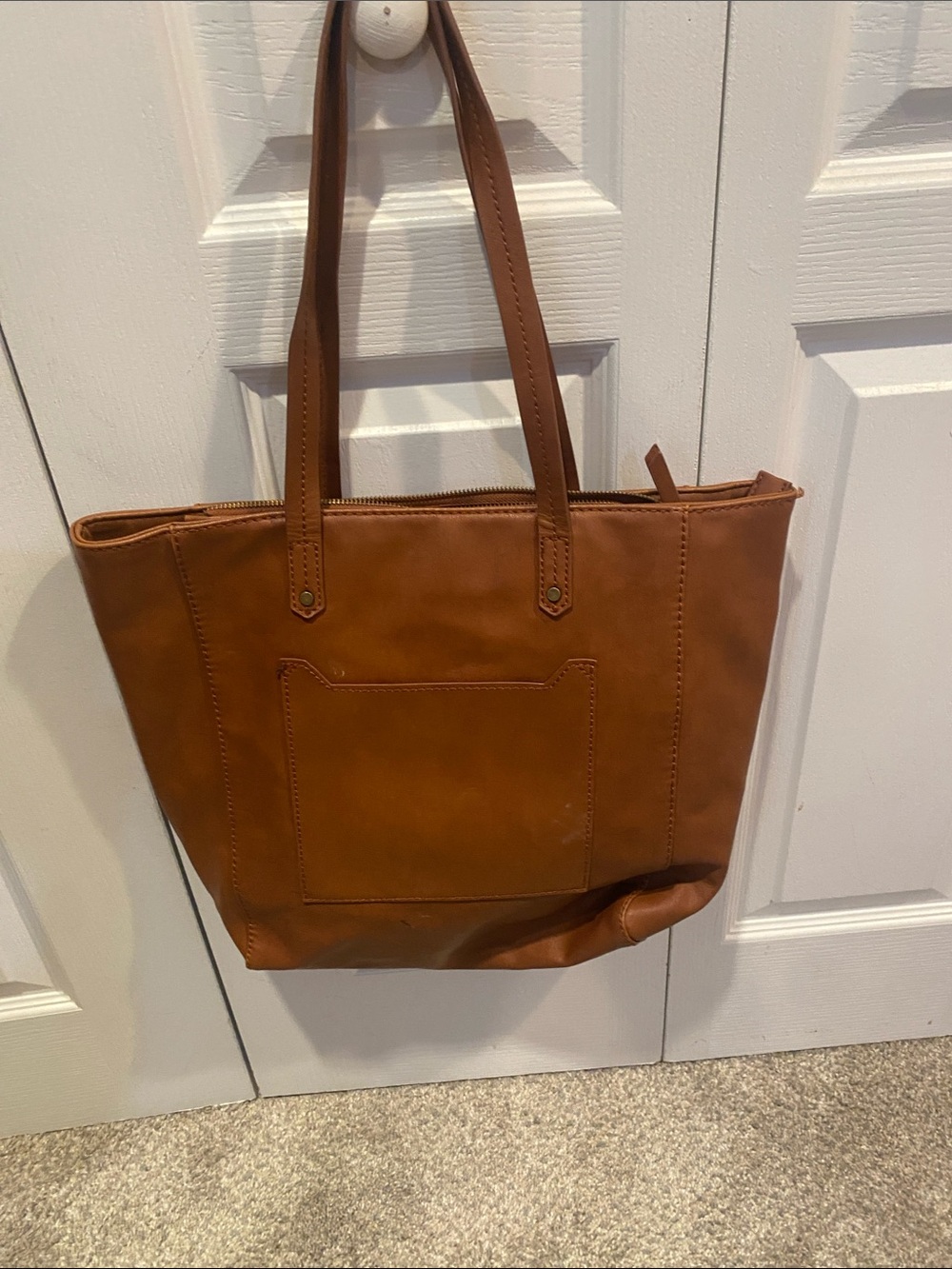 Universal Thread Brown Leather Tote with Front Pocket